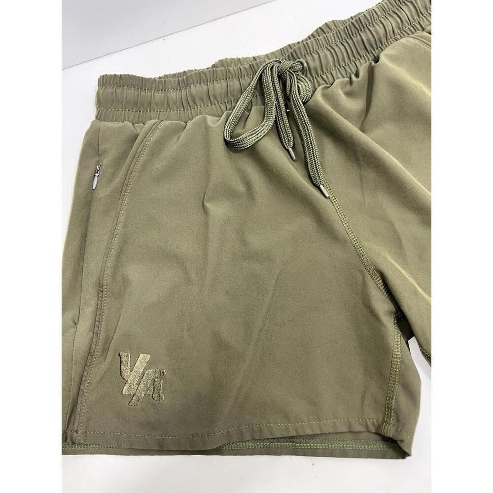 Men’s YoungLA Green Athletic Shorts Workout Gym Performance Sz L - Picture 2 of 8